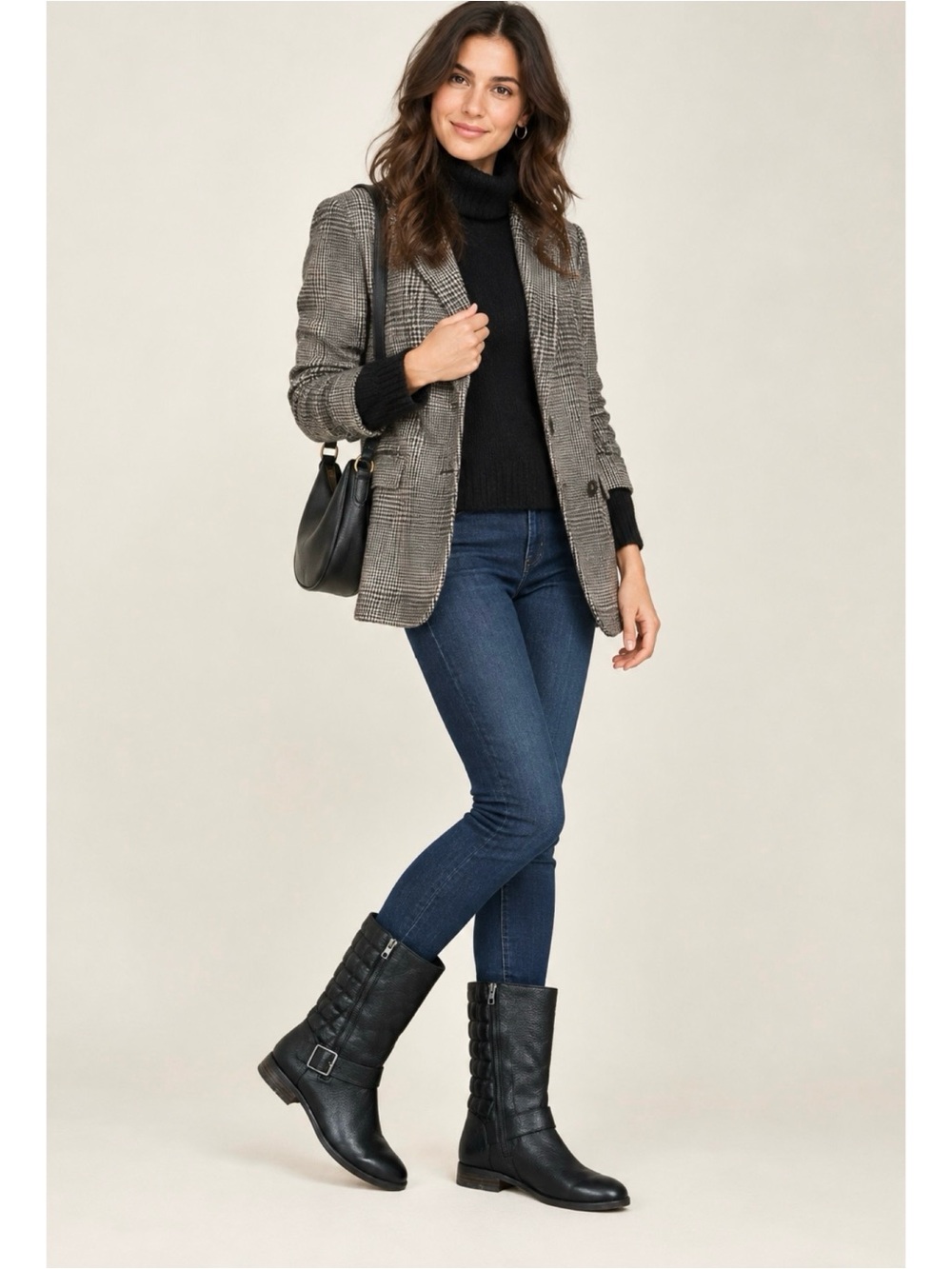 Ann Taylor Selene Buckled Quilted Leather Boots W/ Lamb Fur Lining Size: 5 1/2